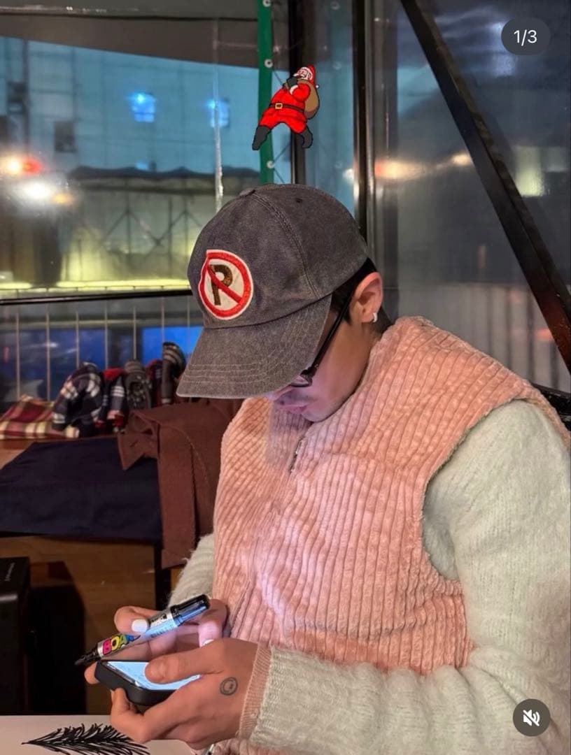 G-DRAGON着用　PADD クモベスト・スティッチバラクラバ　2点セット