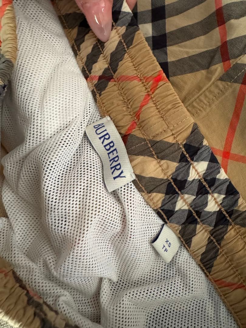 BURBERRY チェック スイムショーツ XS サンド