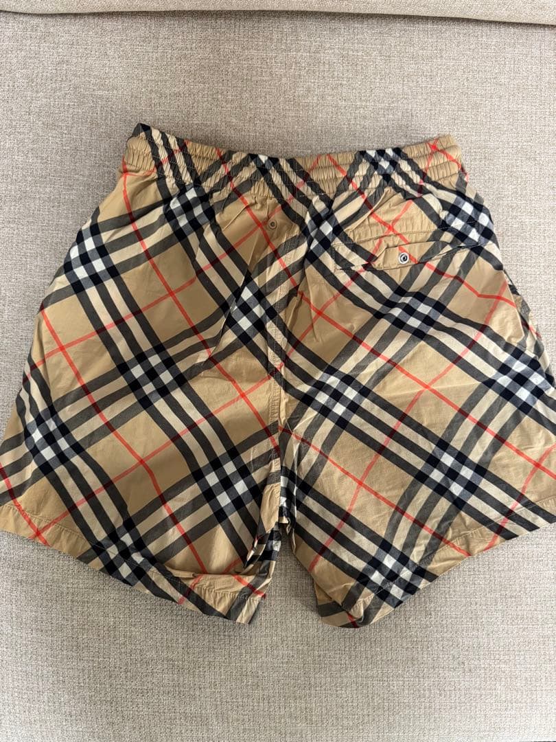 BURBERRY チェック スイムショーツ XS サンド