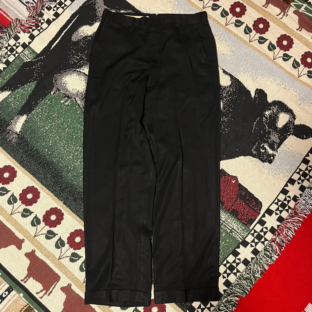 50s 60s ブラック レーヨン ギャバジン スラックス ヴィンテージ 黒