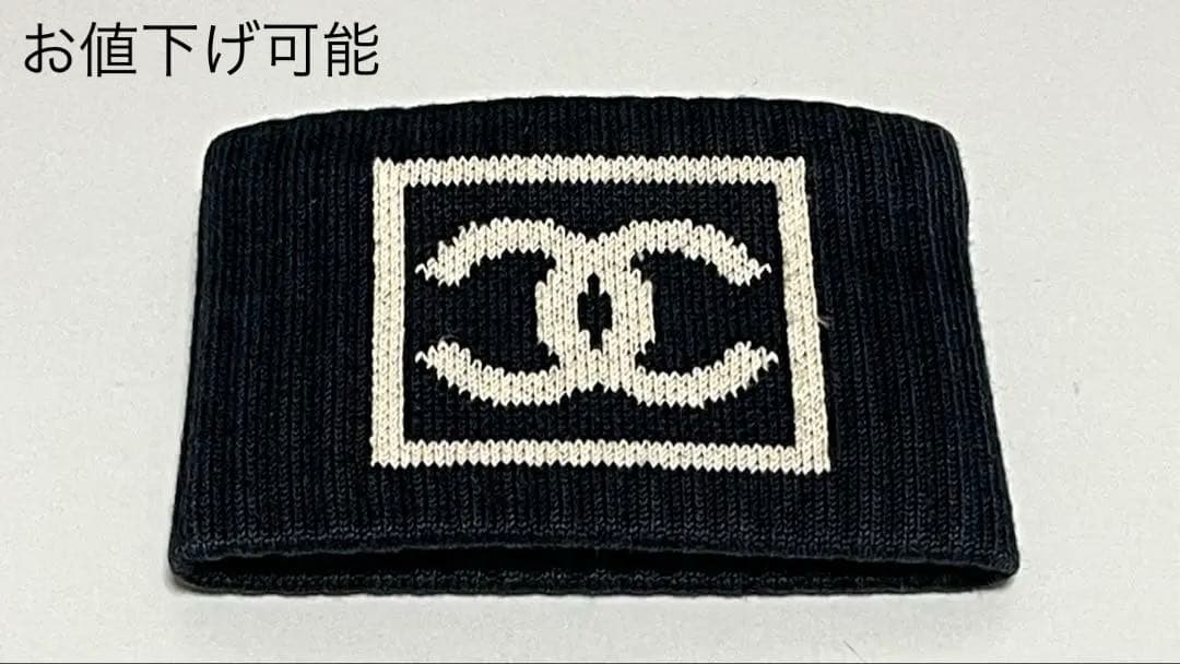 値下げ！✨CHANEL シャネル スポーツ ココマーク リストバンド 黒