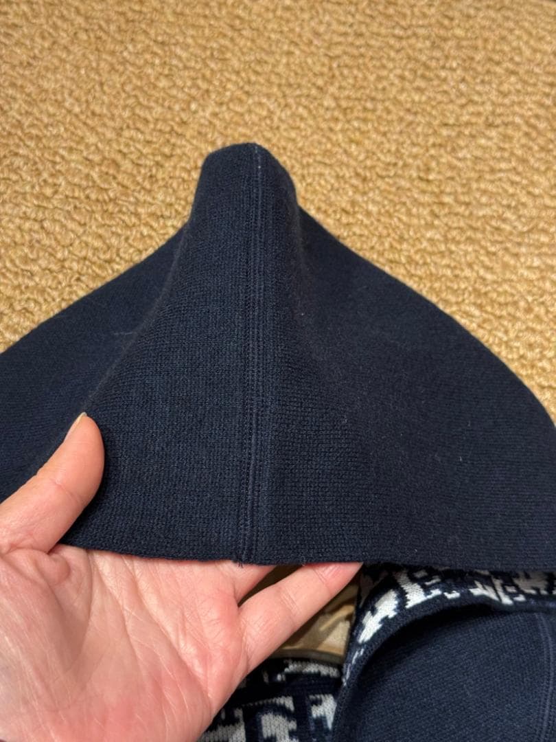 D iorディオール オブリーク リバーシブルフード付きカーディガ カシミヤ S