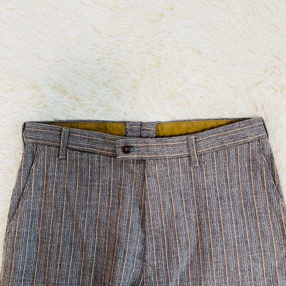 近年 45r コットンツイードの908みゆきパンツ チェックパンツ　グレー　現行