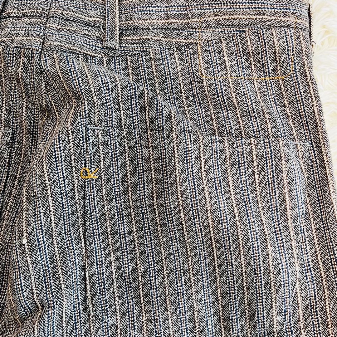 近年 45r コットンツイードの908みゆきパンツ チェックパンツ　グレー　現行