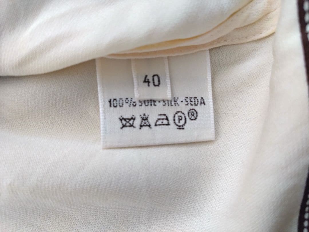 HERMES 　ストライプ 長袖 トップス　エルメス 長袖カットソー シルク