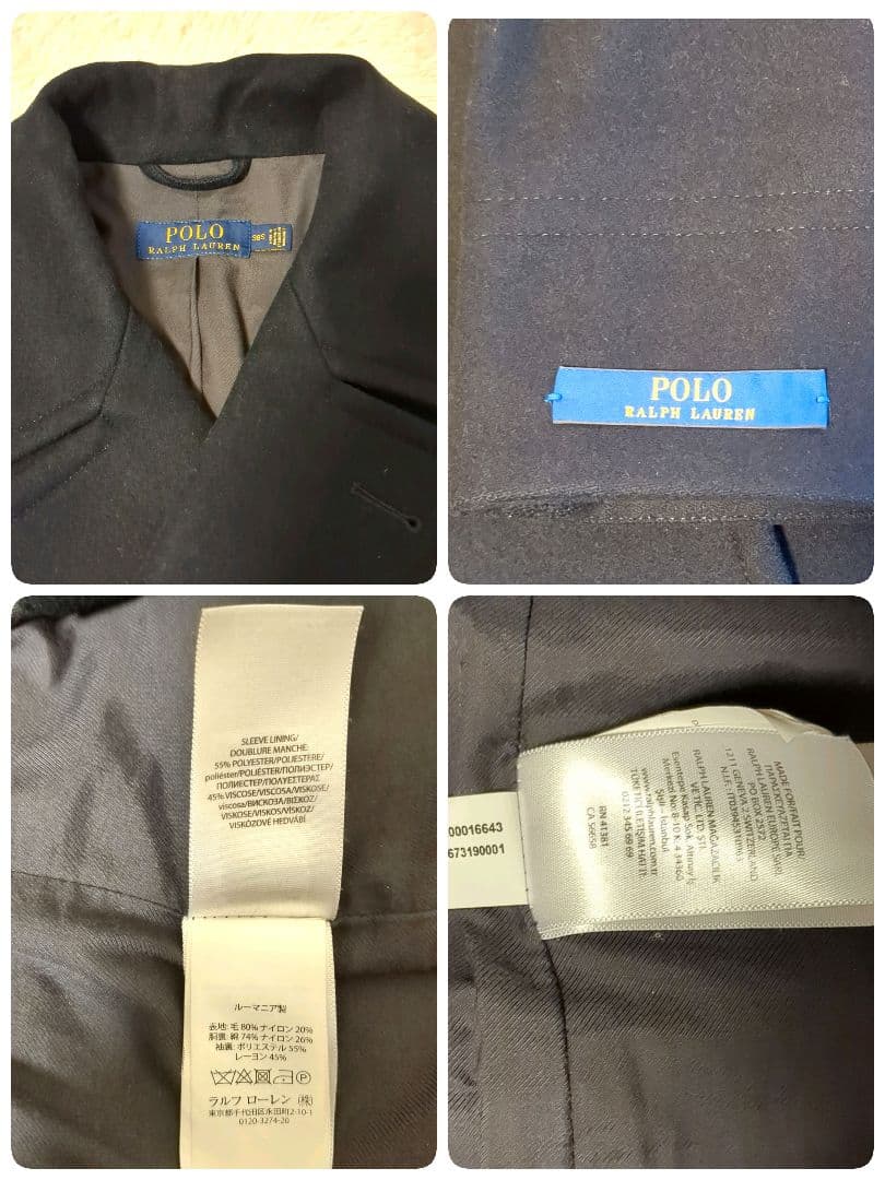 極美品✨️　現行タグ　ポロラルフローレン　ピーコート　ネイビー　ナポレオンコート