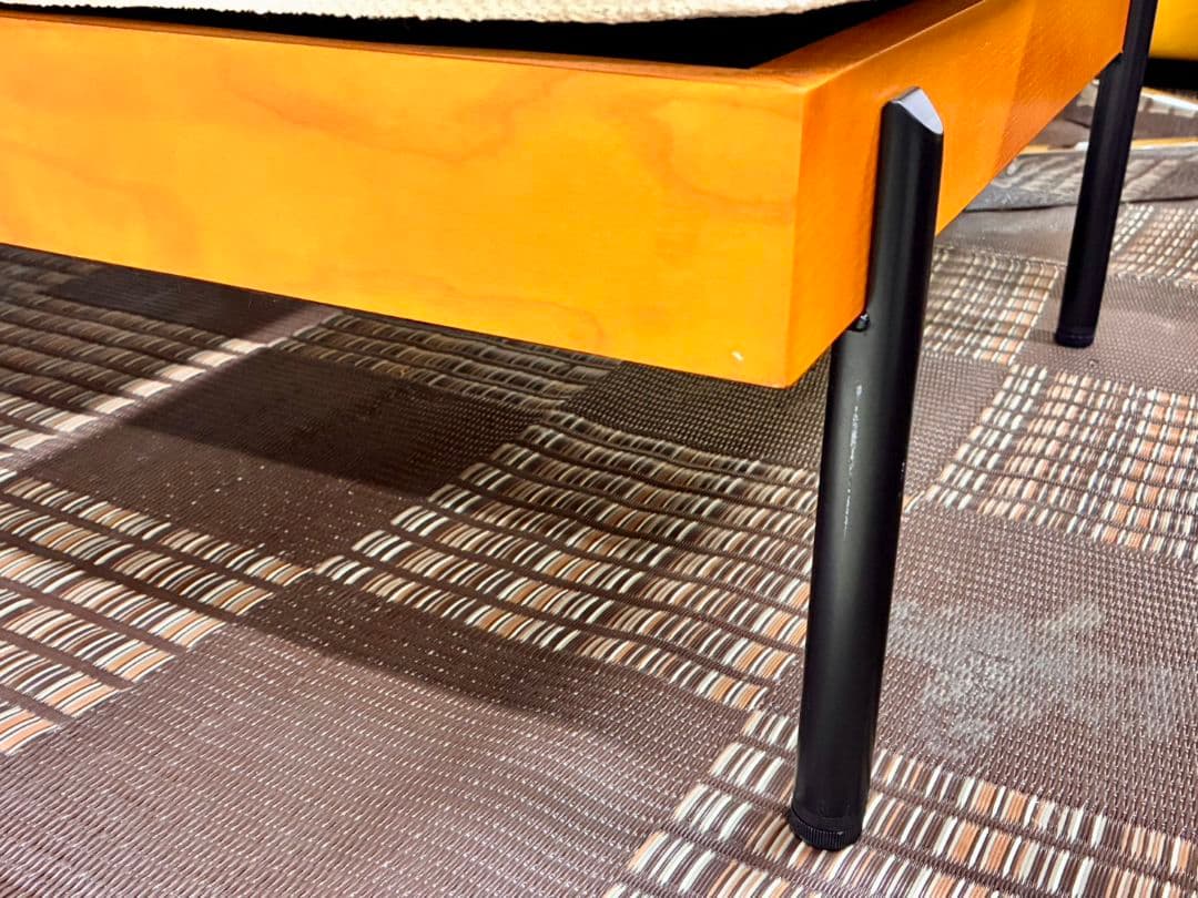 北欧風 ユニットソファ オットマン付き(アイボリー)