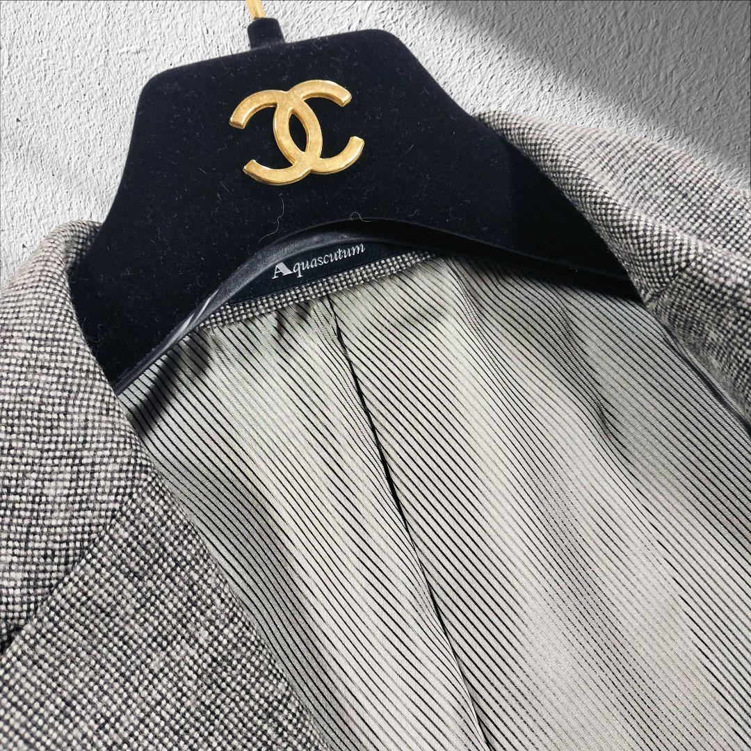 Aquascutum ロロピアーナ セットアップ スーツ グレー ウール シルク