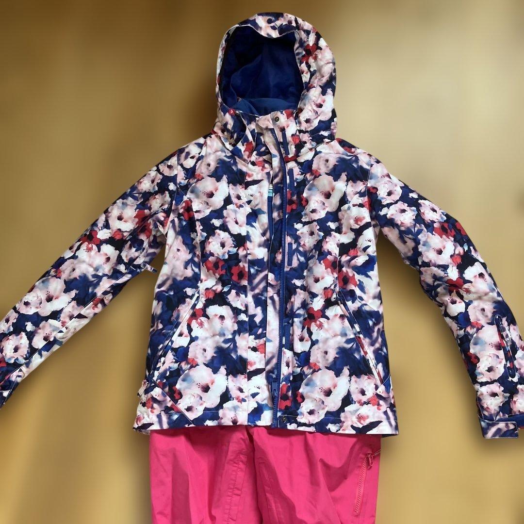 ROXY ウェア　花柄ジャケットとピンクパンツセット