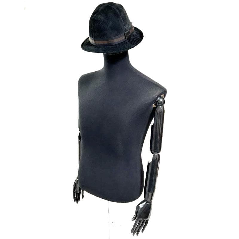 美品 グッチ GUCCI バケットハット 黒 スエード 羊革 裏GG柄 綿 M