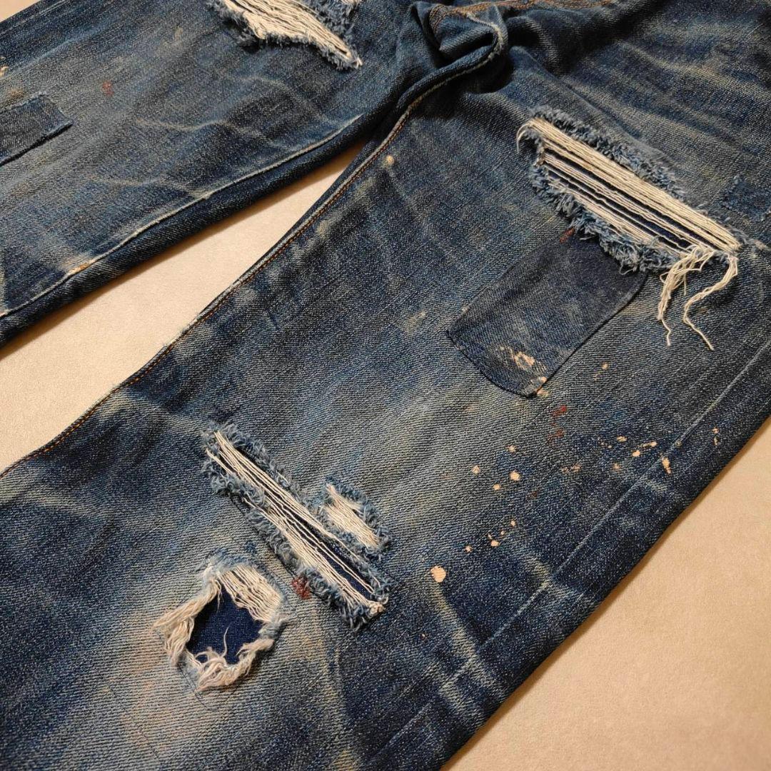 ビンテージ リーバイス 501 グランジデニム ダメージ パッチワーク w32